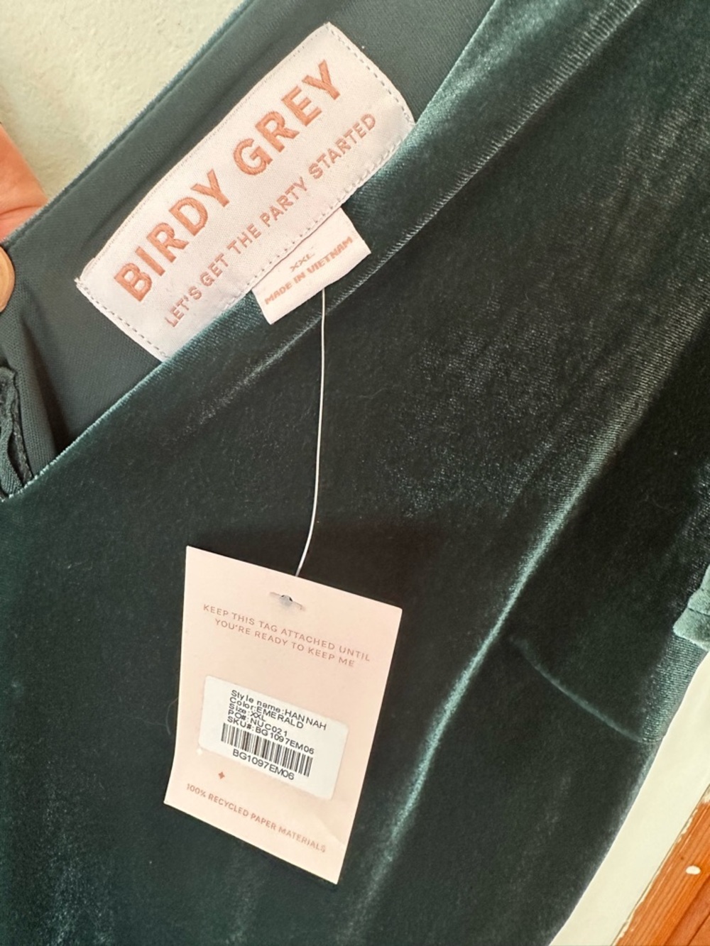 NWT Birdy Grey Hannah Velvet Maxi Dress Emerald Green - Picture 11 of 15